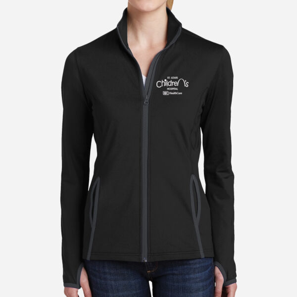 Sport-Tek® Ladies Sport-Wick® Stretch Contrast Full-Zip Jacket (Embroidery) Thumbnail