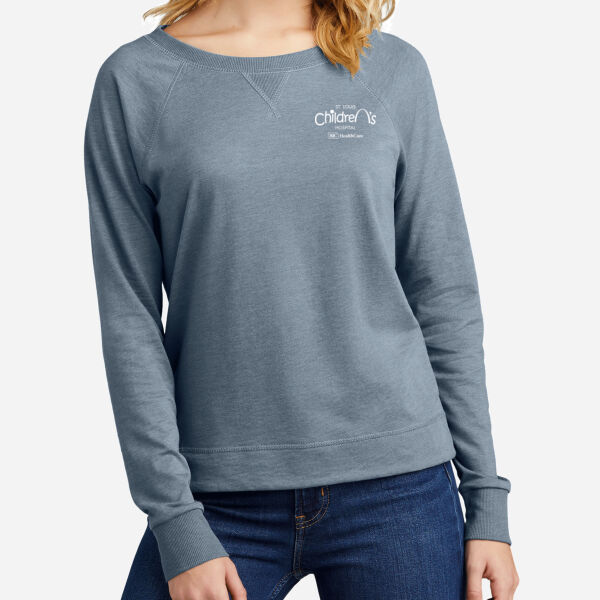 District Women's Featherweight French Terry Long Sleeve Crewneck (Direct To Film Transfer Print) Thumbnail